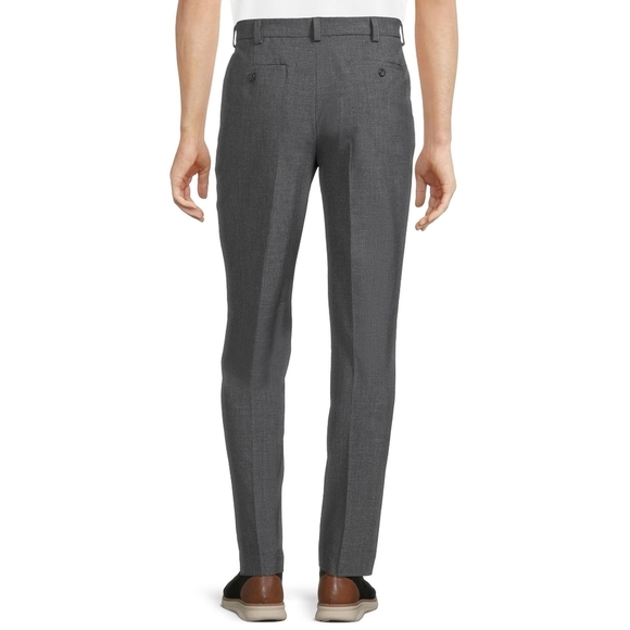 George Men’s Premium Comfort Flat Front Suit Pants, Grey, size 38X30 - Picture 2 of 5